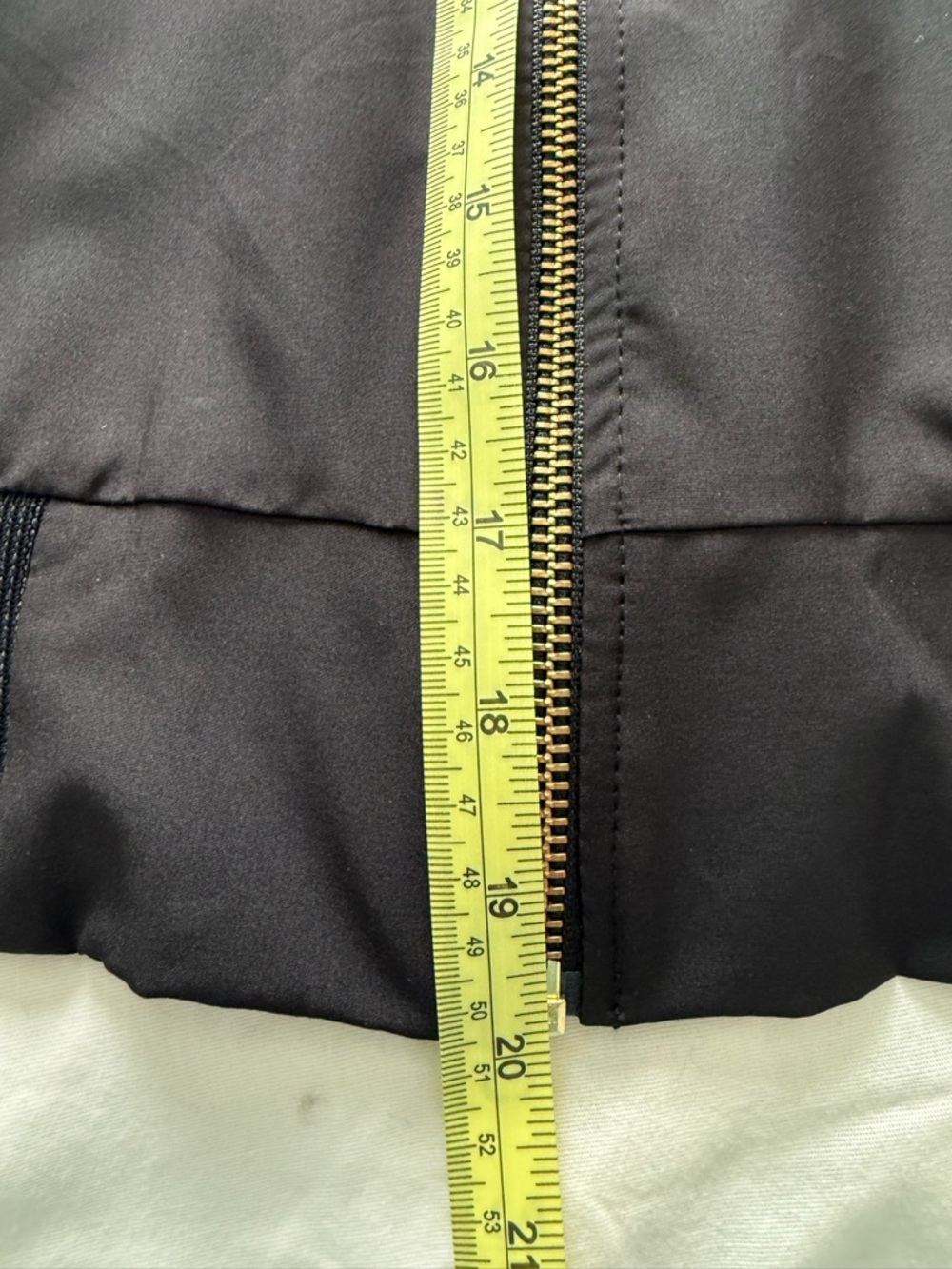 Black Bomber Jacket with Gold Zipper - Picture 9 of 9